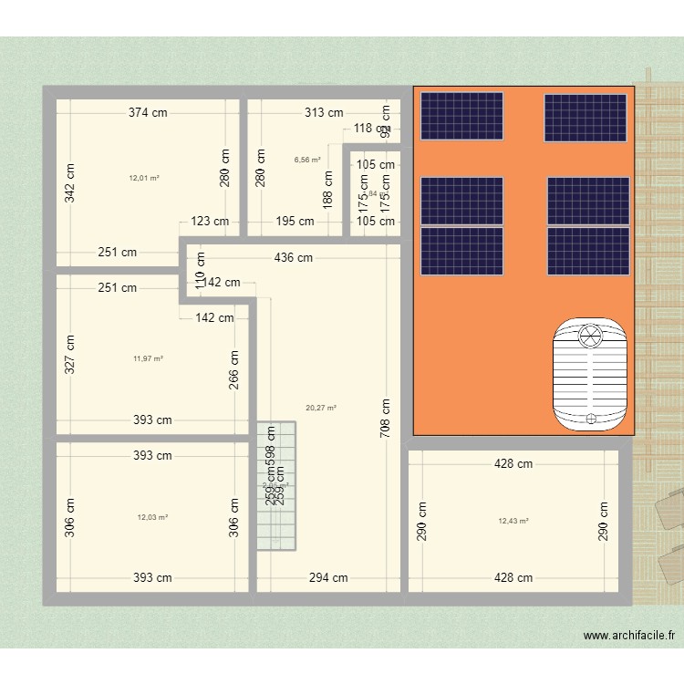 Maison 110m² etage. Plan de 15 pièces et 191 m2