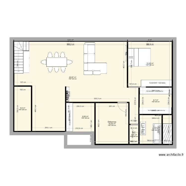 nous. Plan de 10 pièces et 115 m2