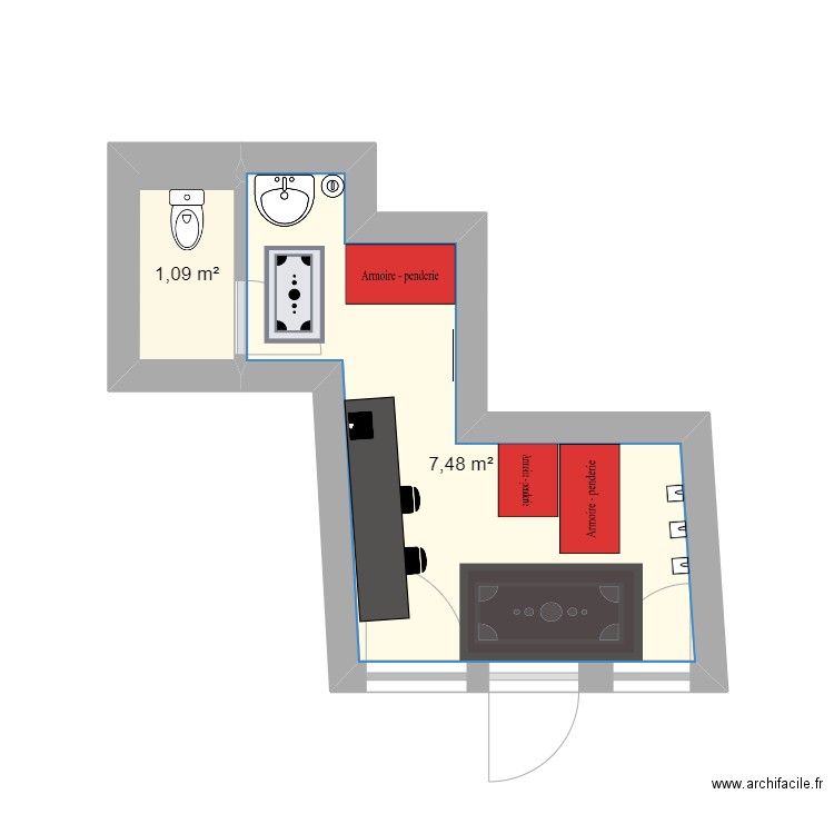 SALLE DE PAUSE 2. Plan de 2 pièces et 9 m2