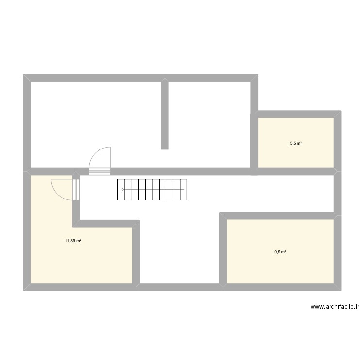 etage jabreilles. Plan de 3 pièces et 27 m2