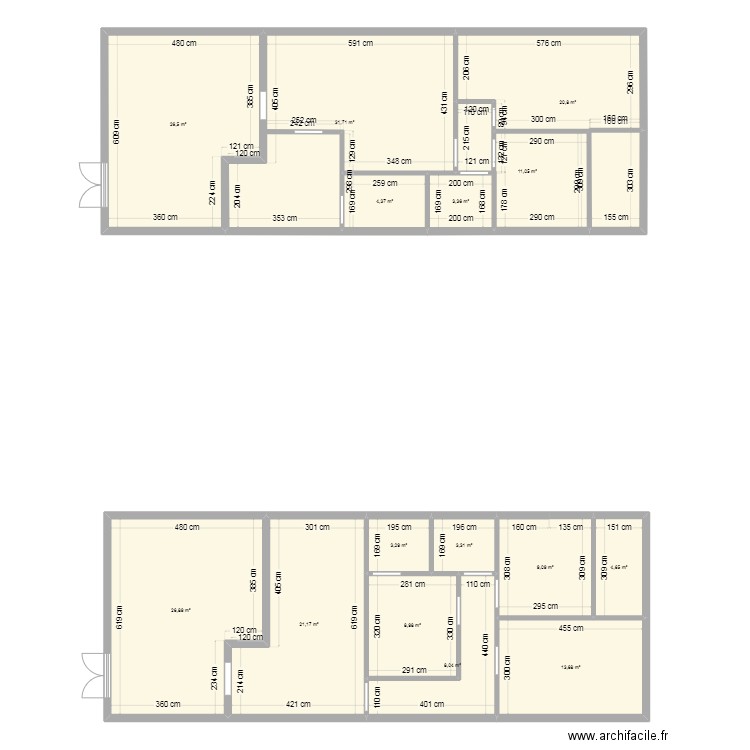 PLAN2. Plan de 15 pièces et 197 m2