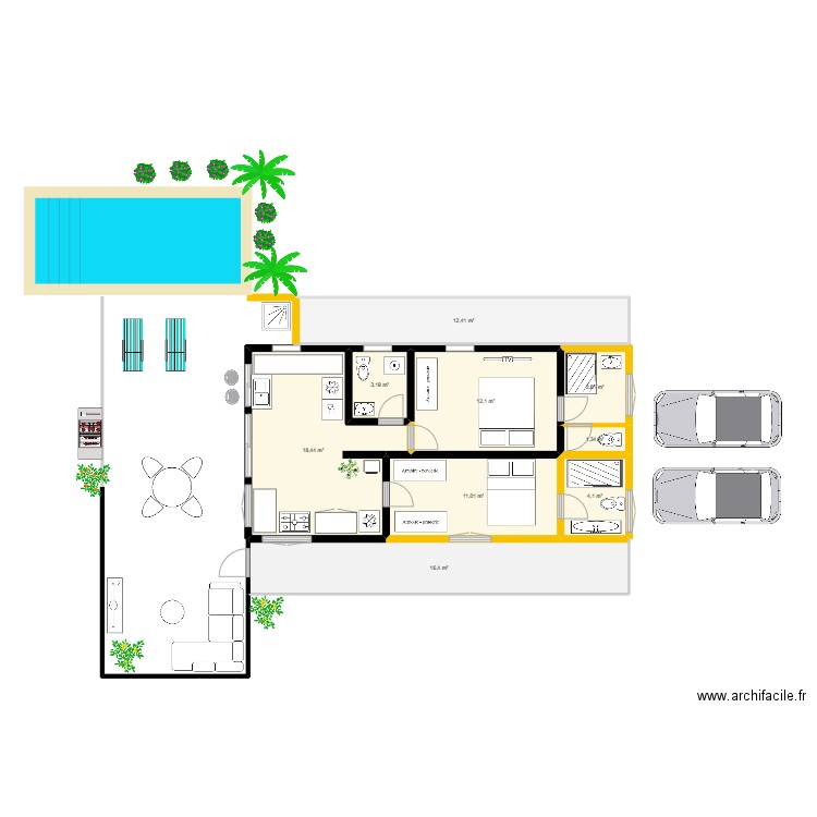 Martine Ott. Plan de 9 pièces et 83 m2