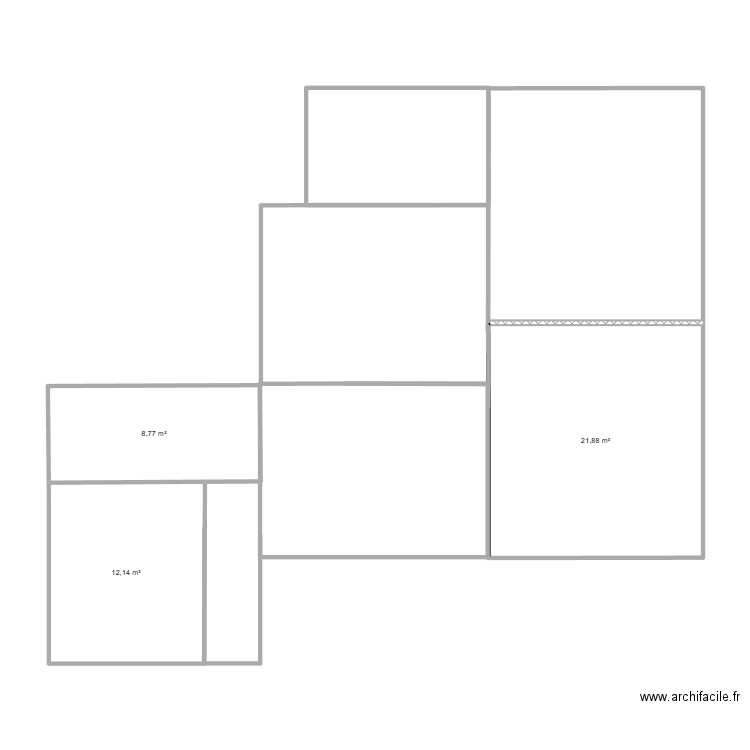 pcsecu2. Plan de 3 pièces et 43 m2