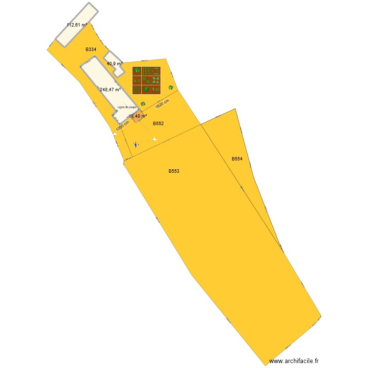 Abri mouton. Plan de 3 pièces et 402 m2