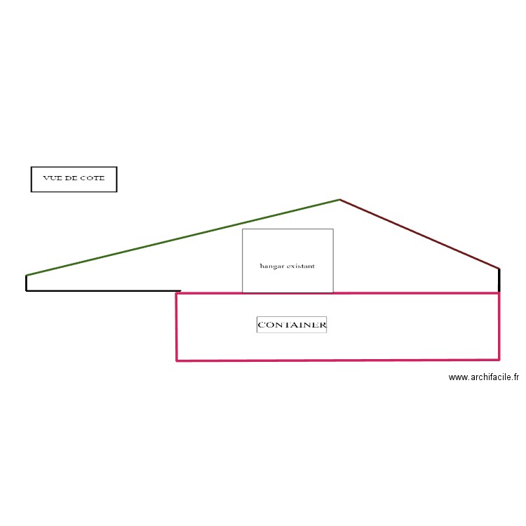 VUE DE COTE. Plan de 0 pièce et 0 m2