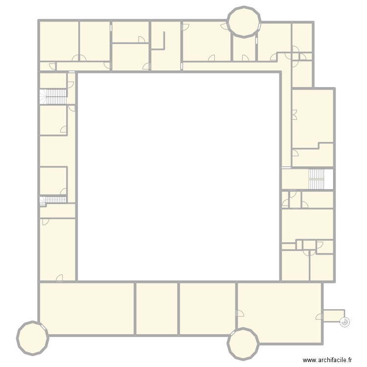 plan ABSA chateau R+1. Plan de 42 pièces et 1772 m2