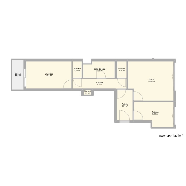 Cavendish. Plan de 10 pièces et 48 m2