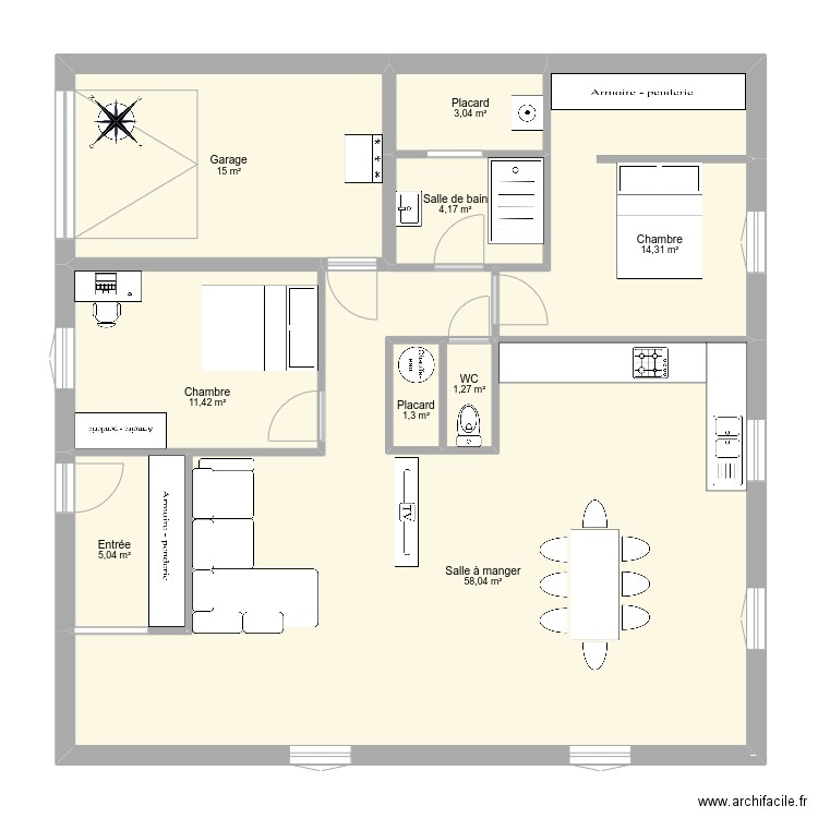 MagnoliaT4Ch97v1. Plan de 9 pièces et 114 m2