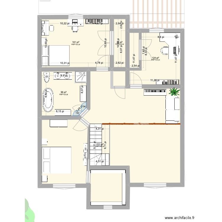 Sherrington3. Plan de 9 pièces et 60 m2