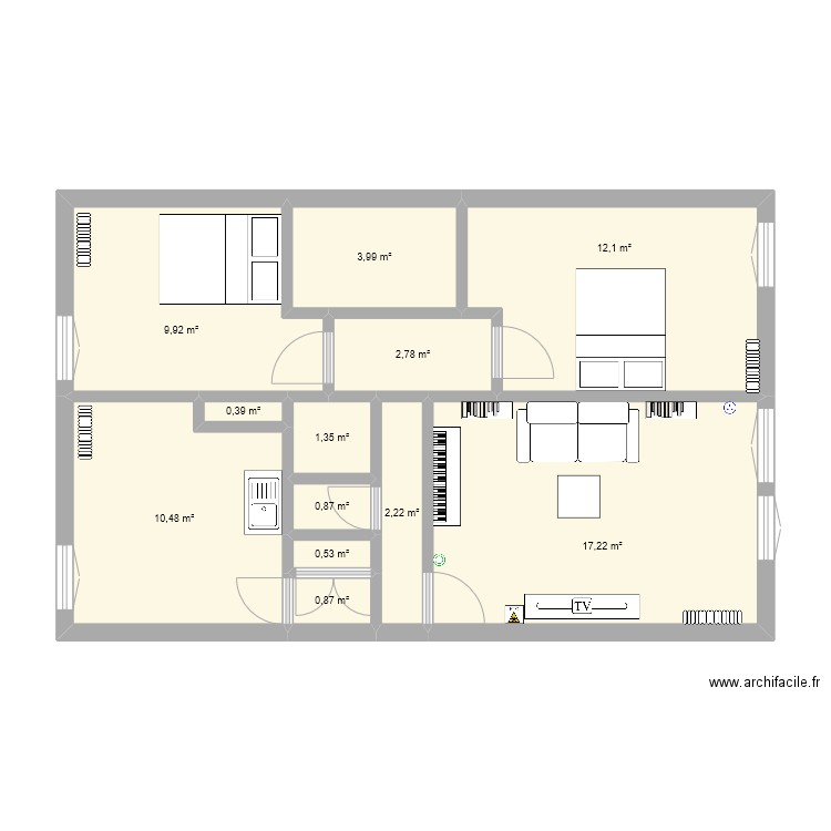 MONTSOURIS. Plan de 12 pièces et 63 m2