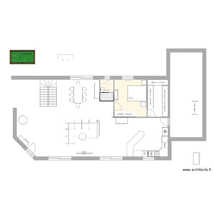 ST GILLES 2. Plan de 2 pièces et 16 m2