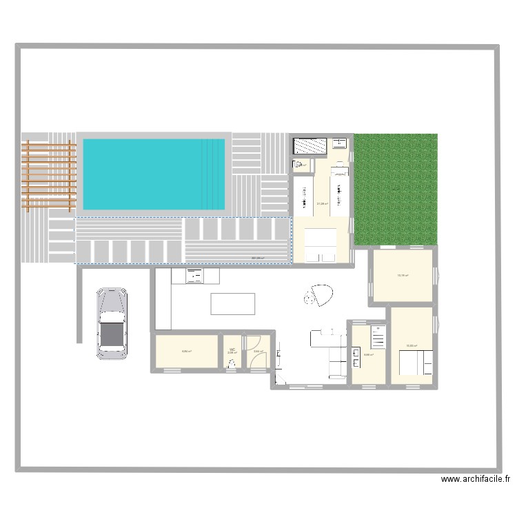 Maison AJ - 2éme version. Plan de 9 pièces et 698 m2