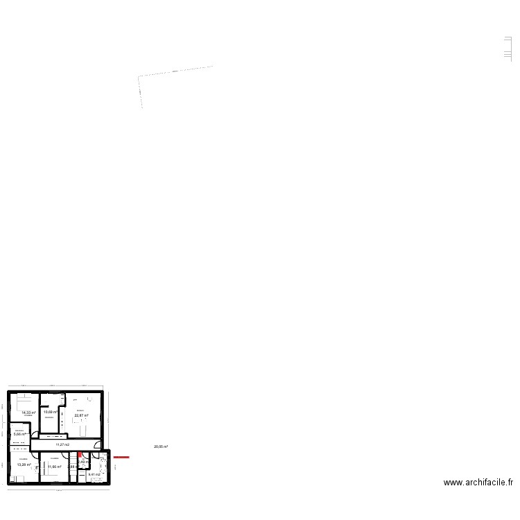 MAISON R+1. Plan de 9 pièces et 104 m2