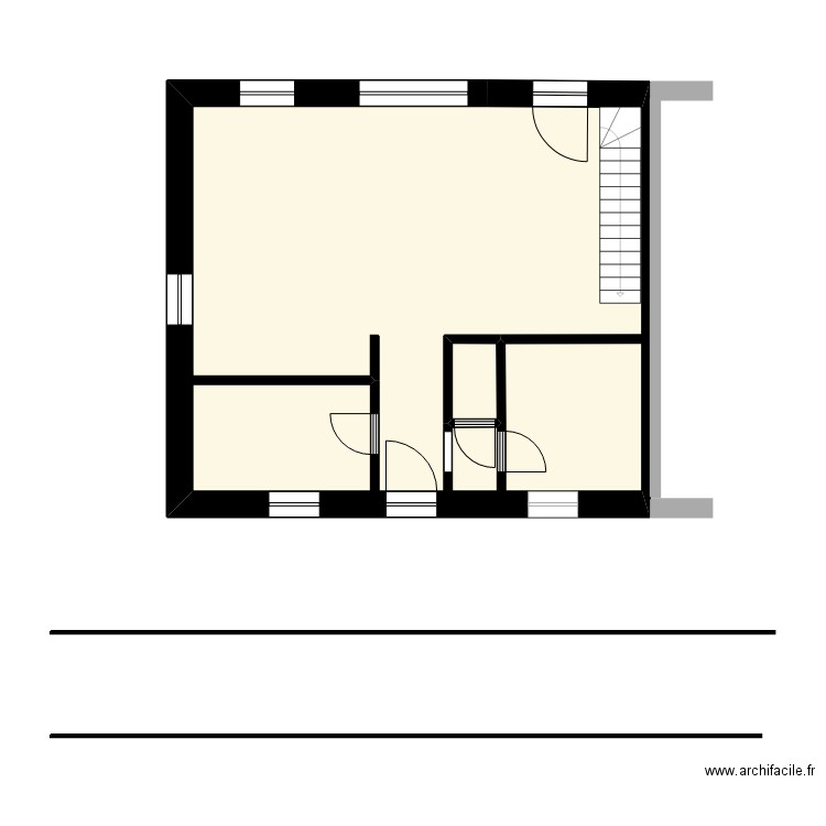 maison. Plan de 2 pièces et 68 m2