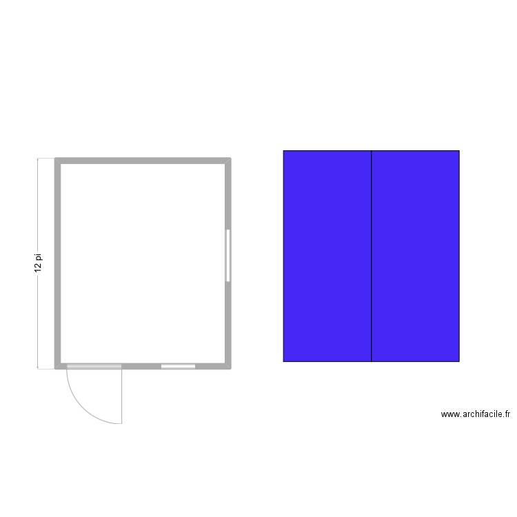 Cabanon. Plan de 1 pièce et 10 m2