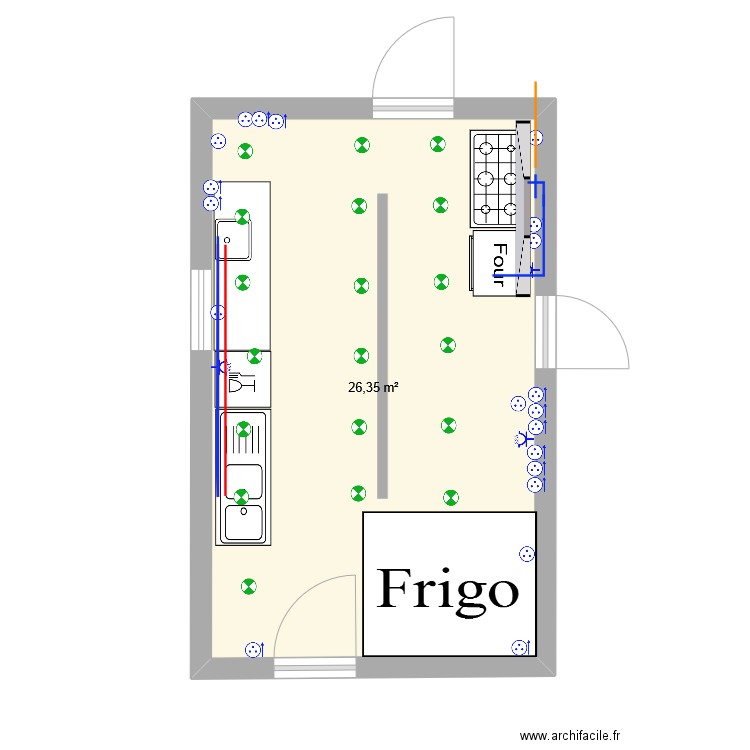 Atelier NSM. Plan de 1 pièce et 26 m2