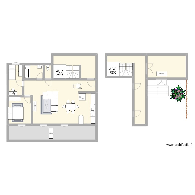 Gourvest. Plan de 9 pièces et 144 m2