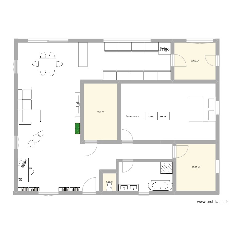 Maison_01. Plan de 4 pièces et 31 m2