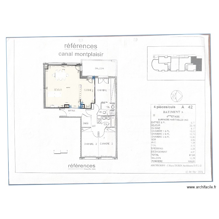 Appart_B_Mule. Plan de 5 pièces et 50 m2