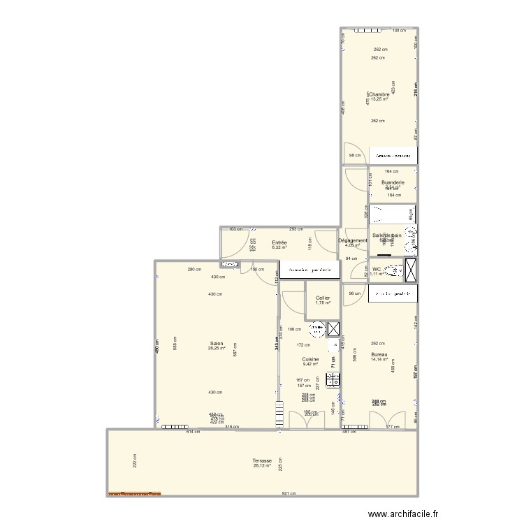 Abondance projet. Plan de 14 pièces et 109 m2