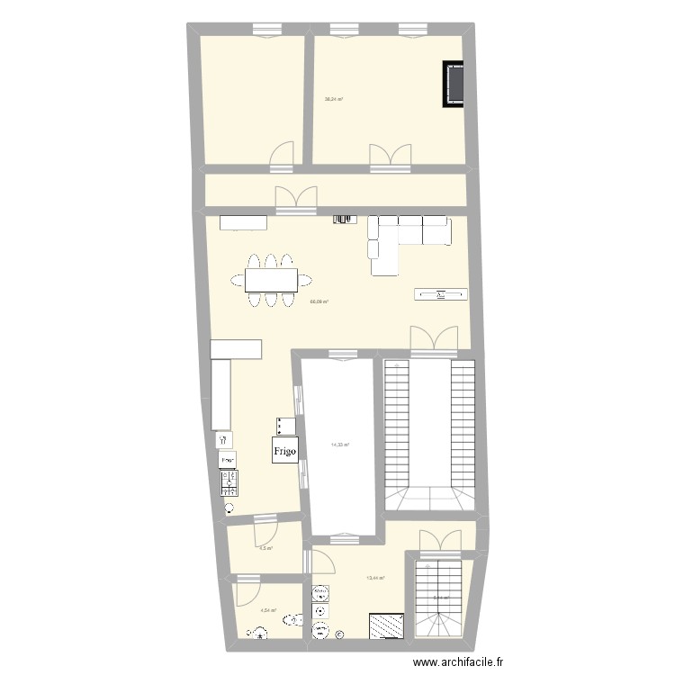 plstG essaie. Plan de 7 pièces et 146 m2