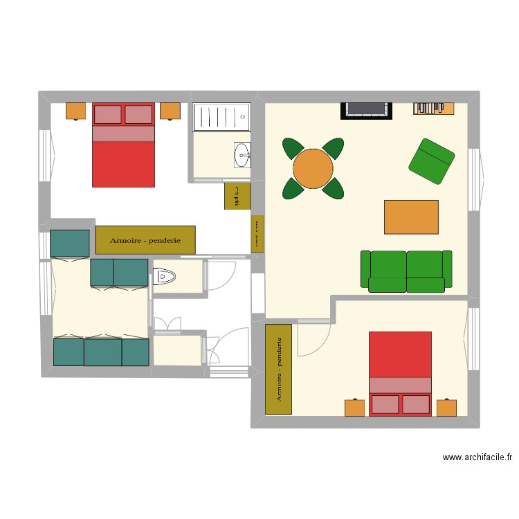 34 GABRIELLE 3 PIECES meublé 2. Plan de 6 pièces et 41 m2