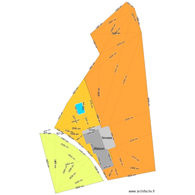 Exterieur. Plan de 3 pièces et 252 m2