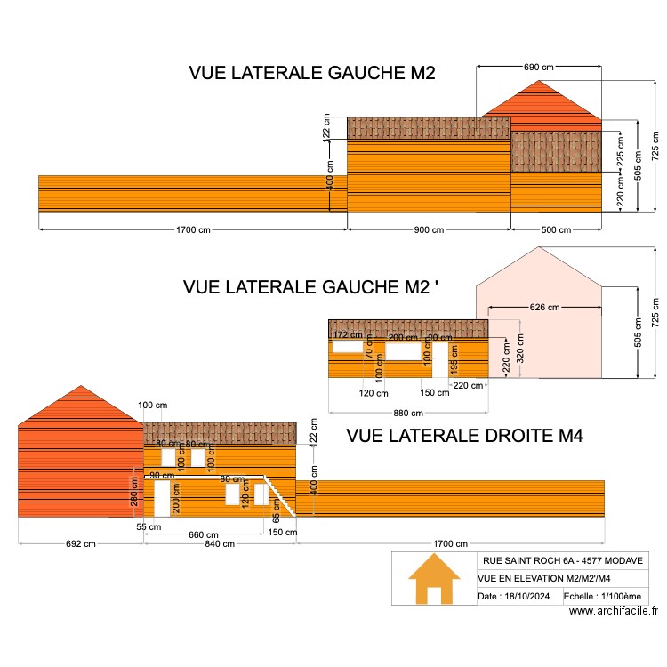 V.RADOUX - VUE EN ELEVATION M2/M4 - VER 2.20. Plan de 0 pièce et 0 m2