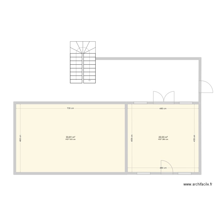 PLANS EVRY trvx UFR ST. Plan de 2 pièces et 56 m2