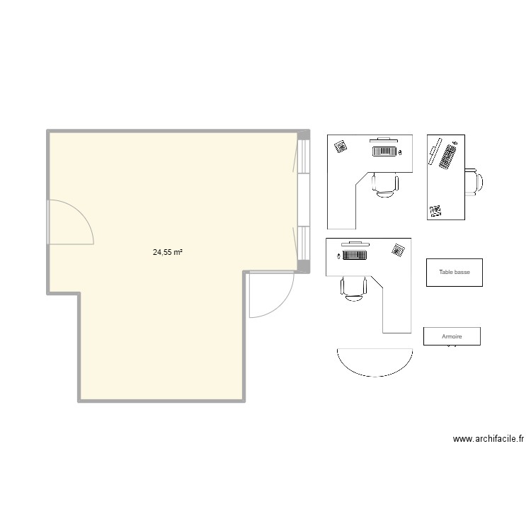 Bureau secrétariat -SDIS. Plan de 1 pièce et 25 m2