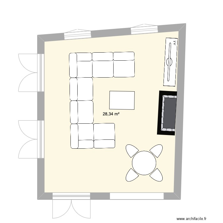 SALENGRO SALON. Plan de 1 pièce et 28 m2