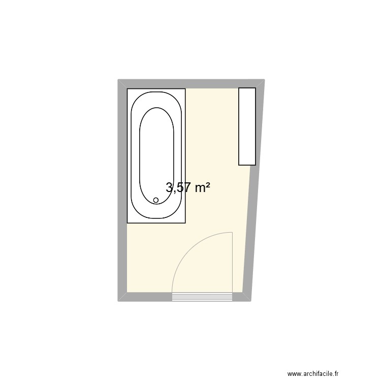 Salle de bain. Plan de 1 pièce et 4 m2