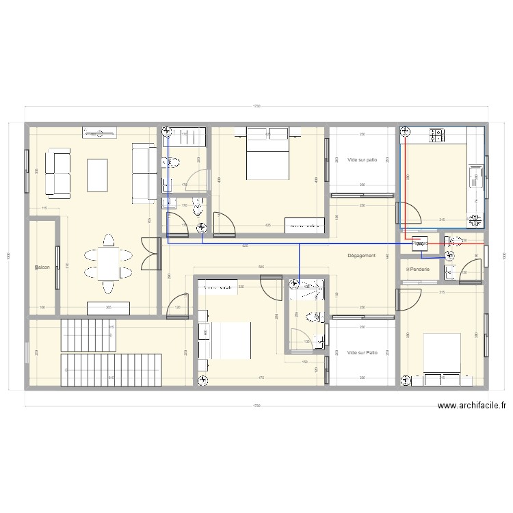 Plan Cité Avion Ndoye. Plan de 63 pièces et 758 m2