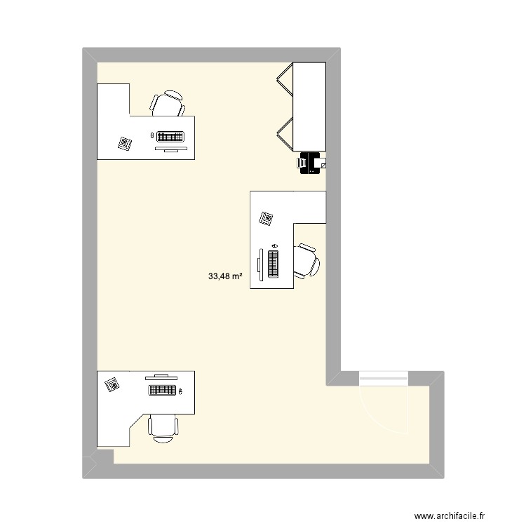 iDENTIT2 VISUELLE ENTREPRISE. Plan de 1 pièce et 33 m2