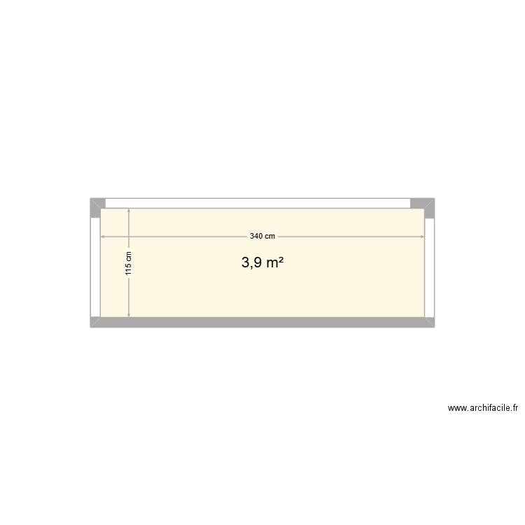 Salon box 3. Plan de 1 pièce et 4 m2