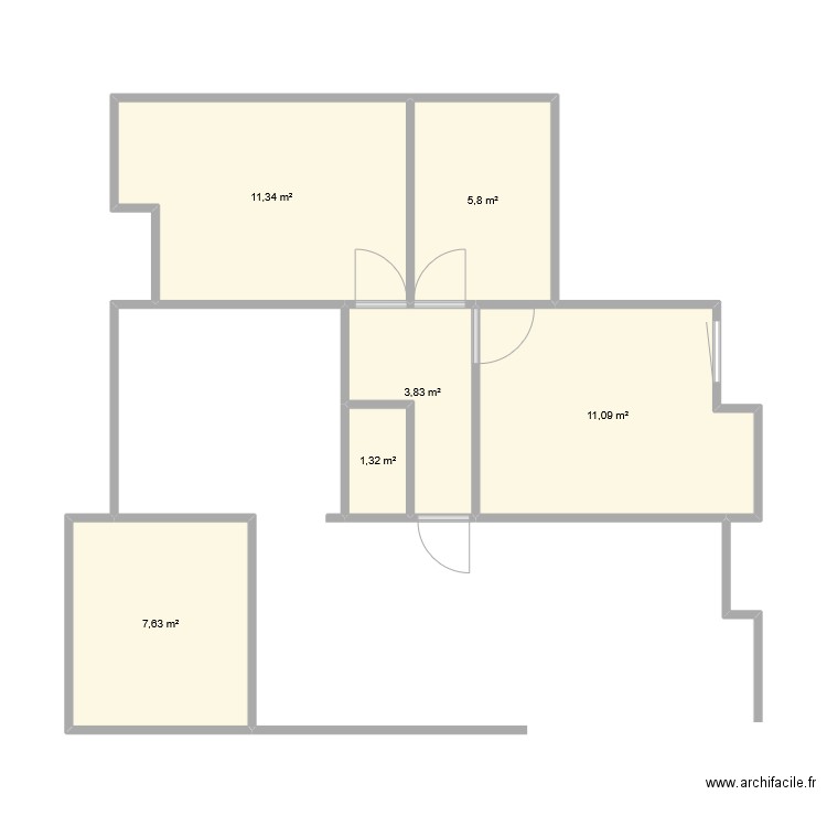 Cyrano2. Plan de 6 pièces et 41 m2