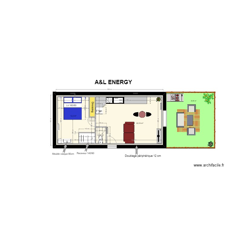 Plan Aménagement Laurençon  . Plan de 5 pièces et 78 m2