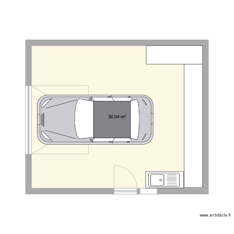 GARAGE. Plan de 1 pièce et 30 m2