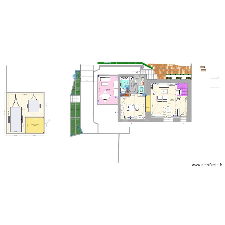 RDC-10-01-2025. Plan de 19 pièces et 120 m2