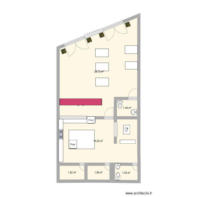 Ingénierie . Plan de 6 pièces et 46 m2