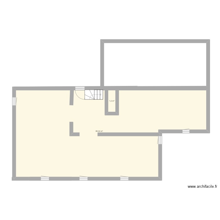 MAISON. Plan de 2 pièces et 98 m2