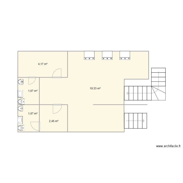 Plan de Bangoura. Plan de 5 pièces et 30 m2