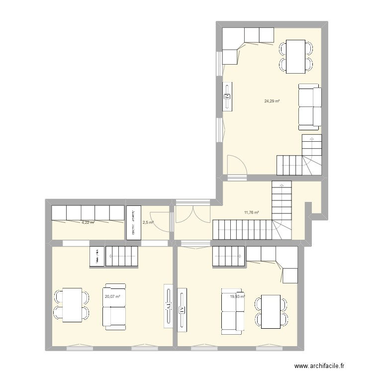 st maurice r0 3 F3 SOUPLEX. Plan de 6 pièces et 83 m2