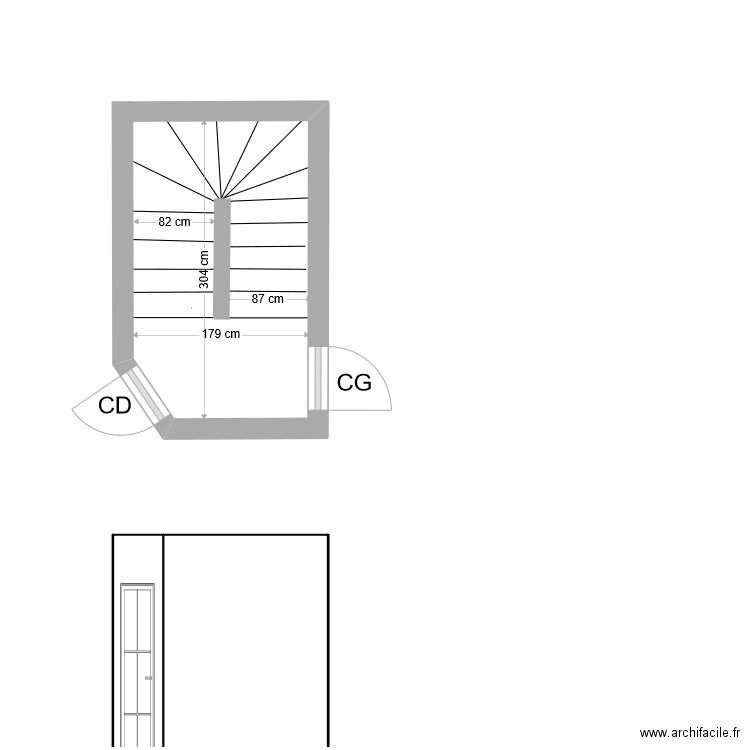 Escalier R4/combles. Plan de 0 pièce et 0 m2