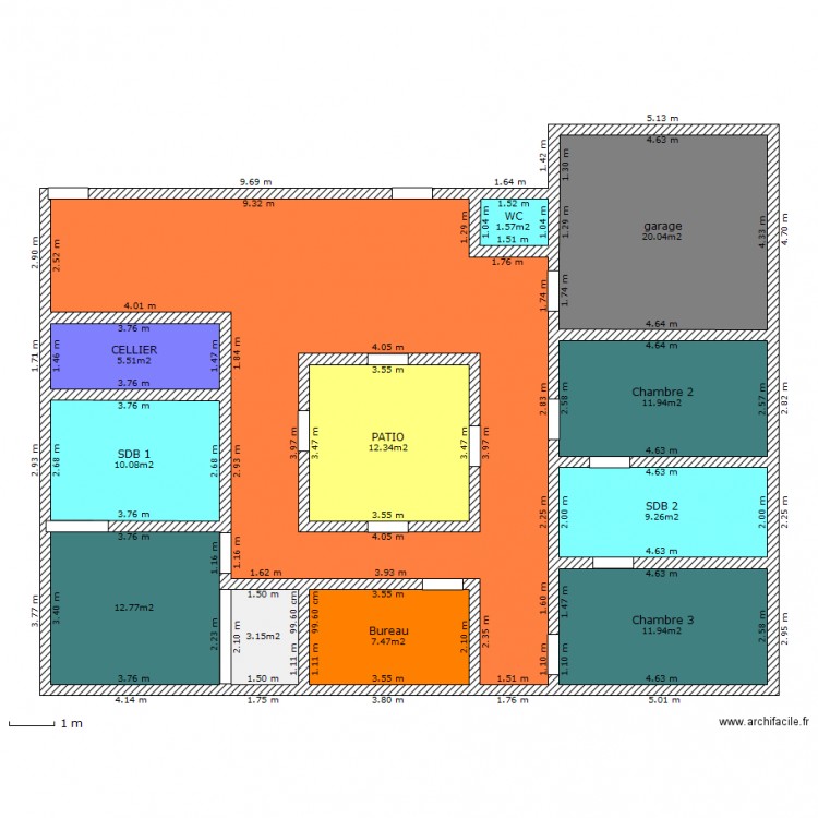 maison patio. Plan de 0 pièce et 0 m2