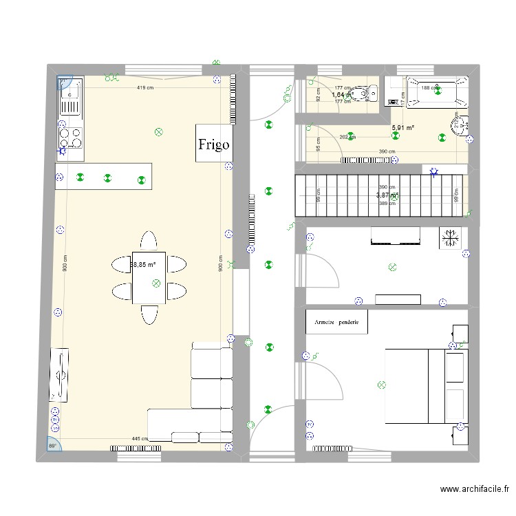 adrien. Plan de 4 pièces et 50 m2