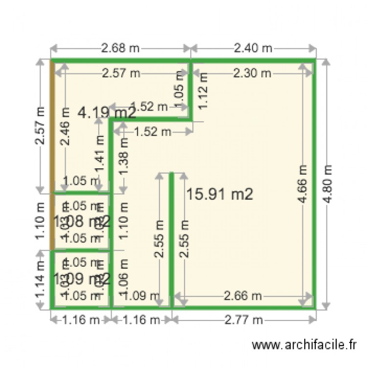 Bas placo seul. Plan de 0 pièce et 0 m2