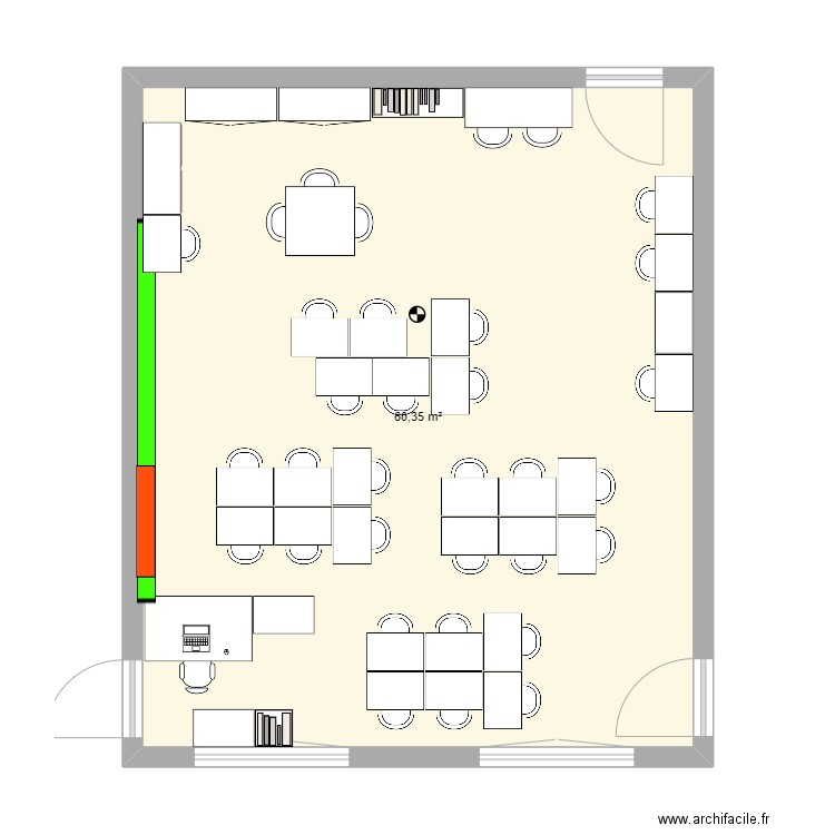 CM1b. Plan de 1 pièce et 60 m2