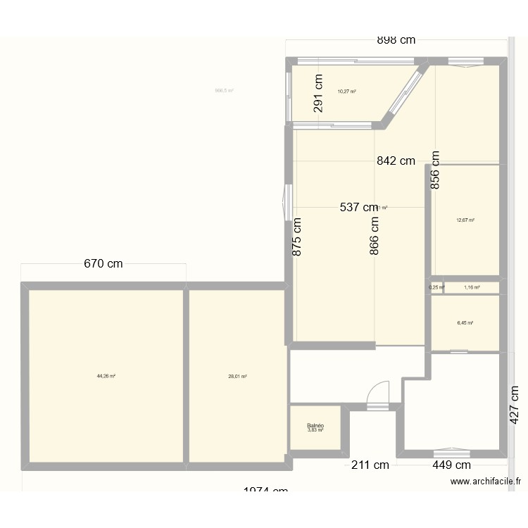 Rez de chaussée. Plan de 11 pièces et 1609 m2