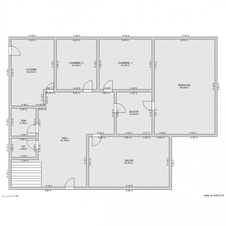 plan maison   terrasse. Plan de 0 pièce et 0 m2